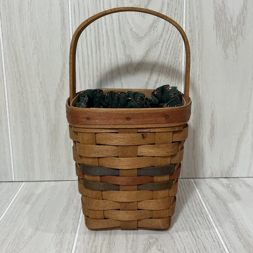 Longaberger Shades‎ Of Autumn Bittersweet Basket #10804 Green Fabric Liner 1992